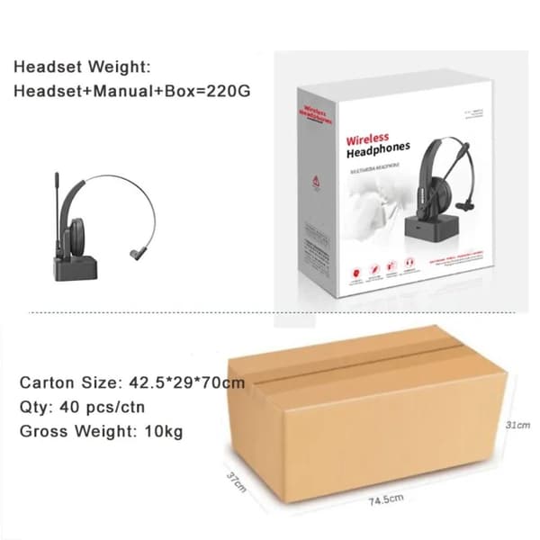 OY631 Bluetooth 5.3 Headset Kundeservice Hovedtelefon med mikrofonheadset.