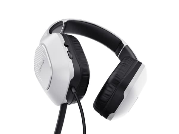 Trust GXT 415W Zirox - Headset - fullstorlek - kabelansluten - 3,5 mm kontakt - vit