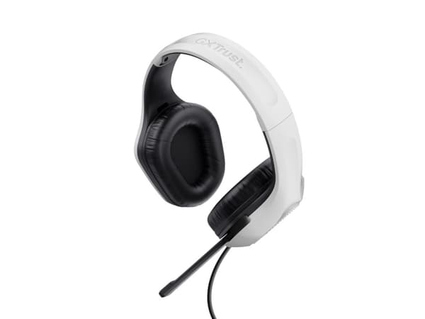 Trust GXT 415W Zirox - Headset - fullstorlek - kabelansluten - 3,5 mm kontakt - vit