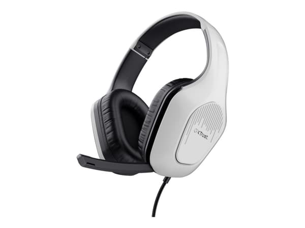 Trust GXT 415W Zirox - Headset - fullstorlek - kabelansluten - 3,5 mm kontakt - vit