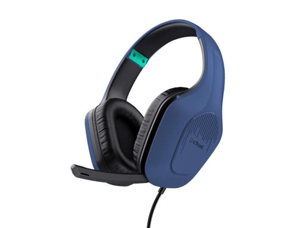 Trust GXT 415B Zirox - Hodesett - full størrelse - kablet - 3,5 mm jakk - blå