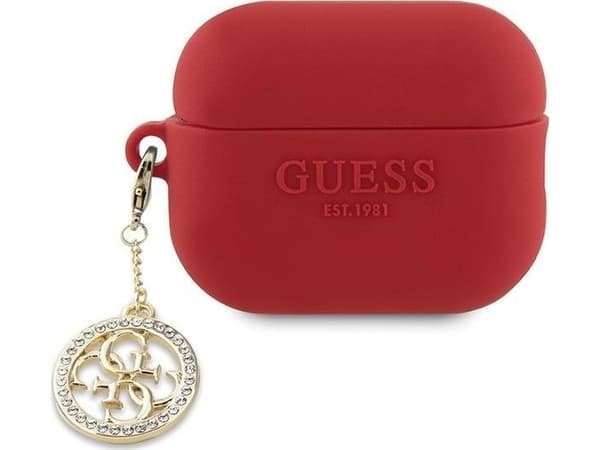 Guess Kotelo AirPods Pro 2 GUAP23DSLGHDF fuksia silikoni 4G Diamond Charm