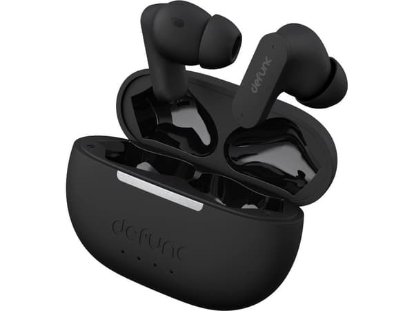 DeFunc True - True wireless-hodetelefoner med mikrofon - i øret - Bluetooth - aktiv støydemping - svart