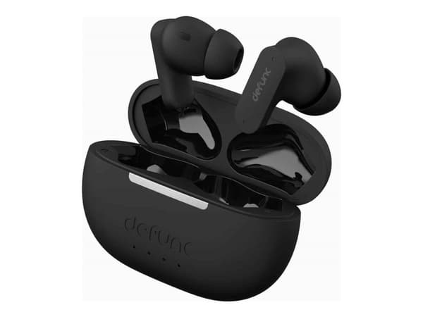 DeFunc True - True wireless-hodetelefoner med mikrofon - i øret - Bluetooth - aktiv støydemping - svart