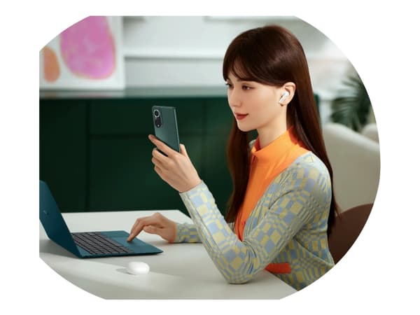 Huawei FreeBuds 5i - True wireless-hörlurar - inuti örat - Bluetooth - aktiv brusradering - keramikvit