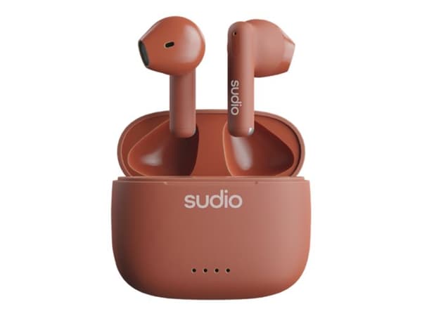 Sudio A1 - True wireless-hörlurar med mikrofon - öronknopp - Bluetooth - ljudisolerande - sienna red