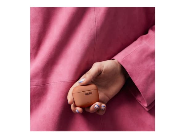 Sudio A1 - True wireless-hörlurar med mikrofon - öronknopp - Bluetooth - ljudisolerande - sienna red