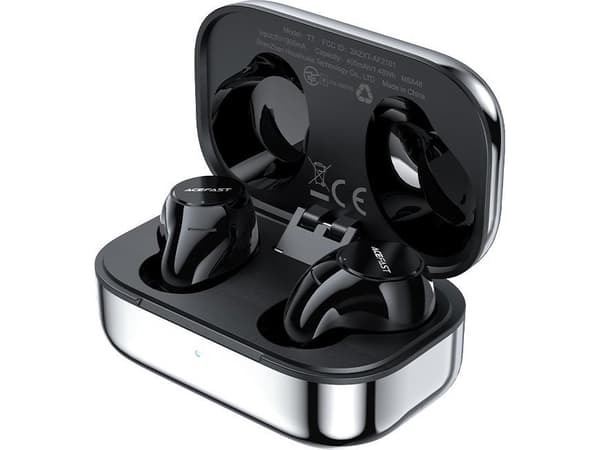 "Acefast Gaming In-Ear Wireless Headset TWS Bluetooth 5.2, cVc 8.0, aptX, SBC, AAC, 65 ms fördröjning, vattentätt IPX4 Silver (T7 Silver)