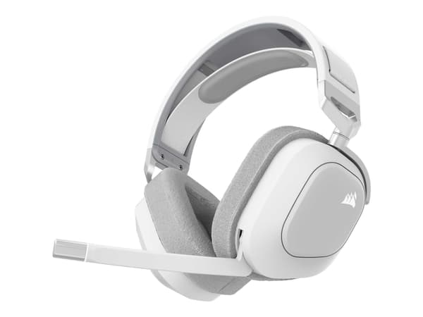 CORSAIR Gaming HS80 MAX WIRELESS - Headset - fullstorlek - 2,4 GHz - trådlös - USB - vit
