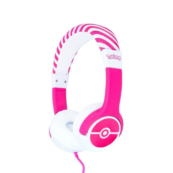 Pokemon Childrens/Kids Pokeball On-Ear Headphones Pink/White One Size