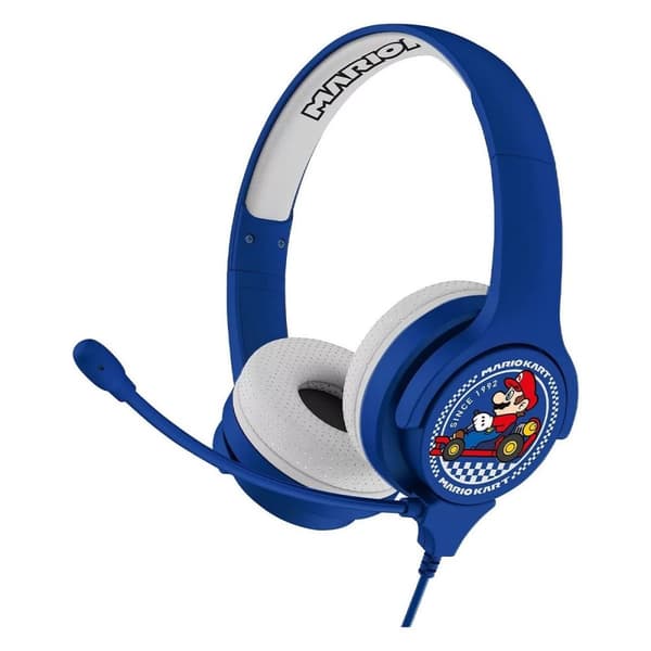 Mario Kart Childrens/Kids Interactive Headphones Blue/White One Size