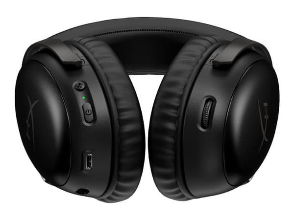 HyperX Cloud III - Hodesett - full størrelse - 2,4 GHz - trådløs - svart