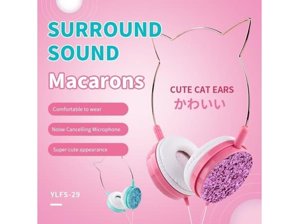 Kuulokkeet Partner Tele.com CAT EAR kuulokkeet malli YLFS-22 Jack 3.5mm kultaa