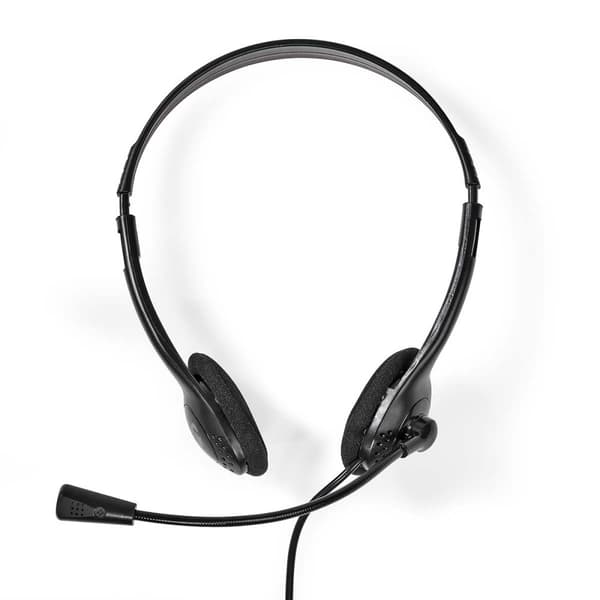 Nedis PC-headset | On-Ear-Kuulokkeet | Stereo | USB Type-A / USB Type-C™ | Kokoontaitettava Mikrofoni | Musta