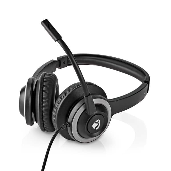 Nedis PC-headset | On-Ear-Kuulokkeet | Stereo | USB Type-A / USB Type-C™ | Kokoontaitettava Mikrofoni | Musta