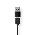 Pikkukuva 9 / 11: Nedis PC-headset | On-Ear-Kuulokkeet | Stereo | USB Type-A / USB Type-C™ | Kokoontaitettava Mikrofoni | Musta
