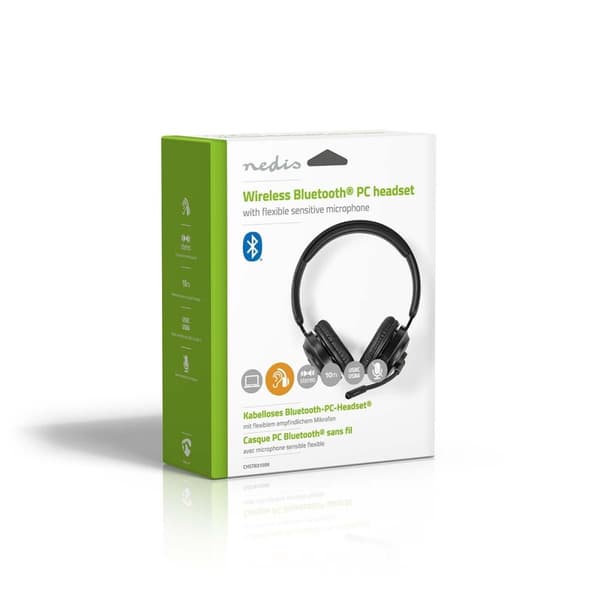 Nedis PC headset | On-Ear | Stereo | Bluetooth | Vikbara Mikrofon | Svart