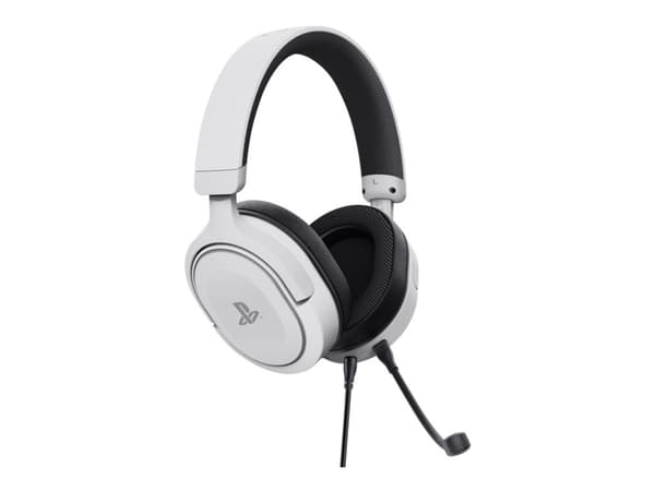 Trust GXT 498 FORTA - Headset - fullstorlek - kabelansluten - 3,5 mm kontakt - vit