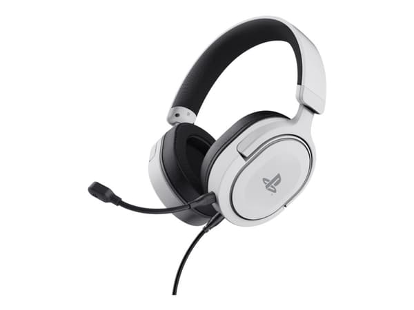 Trust GXT 498 FORTA - Headset - fullstorlek - kabelansluten - 3,5 mm kontakt - vit