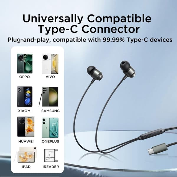 JOYROOM in-ear-hörlurar mikrofon HiFi USB-C trådbundna hörlurar