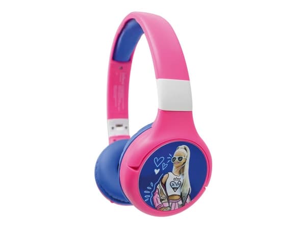 Lexibook Barbie - Hodetelefoner med mikrofon - on-ear - Bluetooth - trådløs, kablet - 3,5 mm jakk