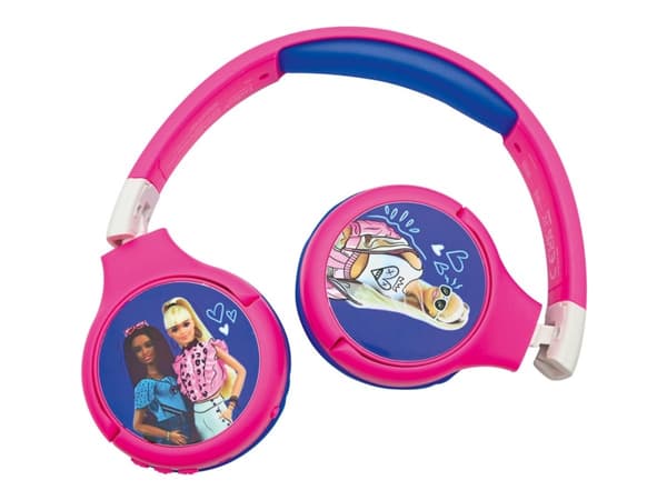 Lexibook Barbie - Hodetelefoner med mikrofon - on-ear - Bluetooth - trådløs, kablet - 3,5 mm jakk