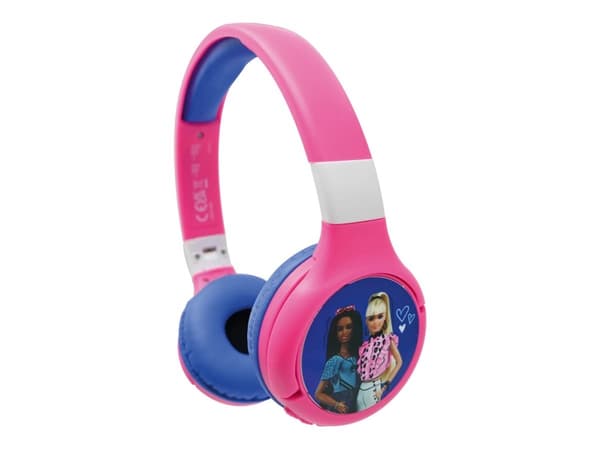Lexibook Barbie - Hodetelefoner med mikrofon - on-ear - Bluetooth - trådløs, kablet - 3,5 mm jakk