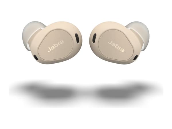 Jabra Elite 10 - True wireless-hodetelefoner med mikrofon - i øret - Bluetooth - aktiv støydemping - kremfarget