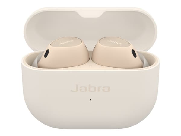 Jabra Elite 10 - True wireless-hodetelefoner med mikrofon - i øret - Bluetooth - aktiv støydemping - kremfarget