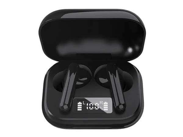 Denver TWE-38BLACK, Trådlös, Samtal/musik, Headset, Svart