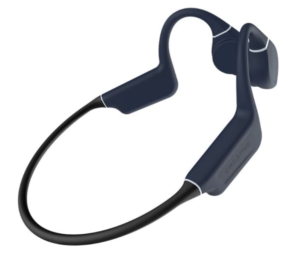 Creative Outlier Free Pro+ - Hodetelefoner med mikrofon - åpent øre - bak-nakken-montering - Bluetooth - trådløs - midnattsblå, matt svart