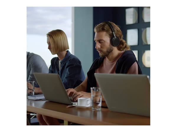 Yealink BH76 - Headset - på örat - Bluetooth - trådlös - aktiv brusradering - USB-A via Bluetooth-adapter - svart - Certifierad för Microsoft-teams