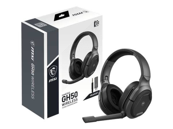 MSI Immerse GH50 Wireless - Headset - fullstorlek - trådlös - USB