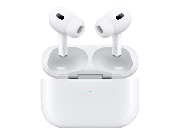 Apple | AirPods Pro - 2nd Generation (2023) - Trådløse øretelefoner med mikrofon. - aktiv støyreduksjon - hvit | Magsafe ladeveske (USB-C) Apple | AirPods Pro - 2nd Generation (2023) - Trådløse øretelefoner med mikrofon. - aktiv støyreduksjon - hvit | Magsafe ladeveske (USB-C)