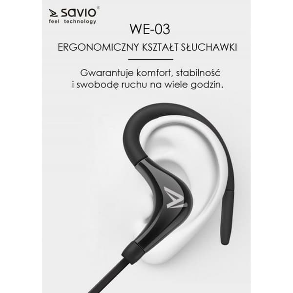 Bluetooth Urheilukuulokkeet Savio WE-03 Musta