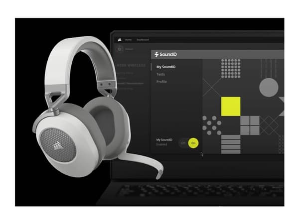 Corsair HS65, Langaton, 20 - 20000 Hz, Pelaaminen, 591 g, Kuulokkeet, Valkoinen