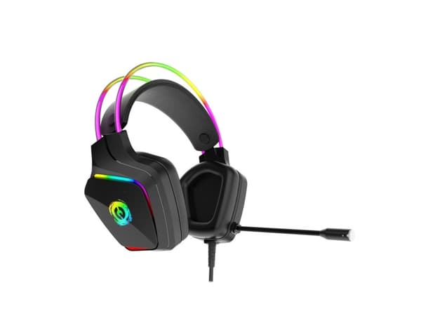 Canyon Darkless GH-9A, RGB ?aidimams ausin?s with Mikrofonas, Mikrofonas frequency response: 20HZ~20KHZ, ABS+ PU leather, USB*1*3.5MM jack ki?tukas,