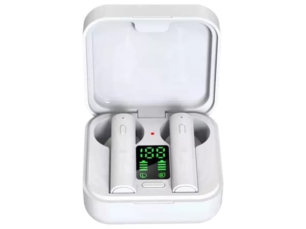 Denver TWS-62, Trådløs, Samtaler/musikk, 20 - 20000 Hz, 80 g, Hodesett, Hvit