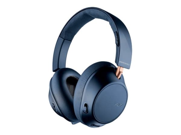 Poly - Plantronics Backbeat GO 810 - Hodetelefoner med mikrofon - full størrelse - Bluetooth - trådløs - aktiv støydemping - marineblå