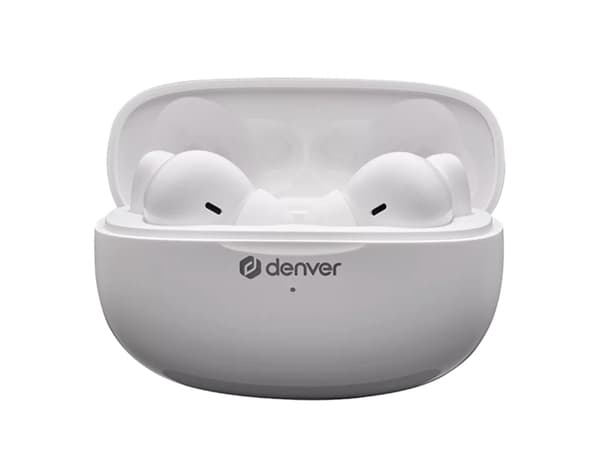 Denver TWE-49ENC, True Wireless Stereo (TWS), Samtal/musik, Headset, Vit