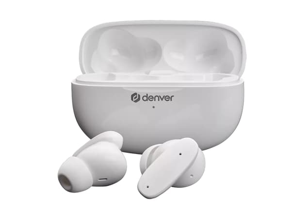 Denver TWE-49ENC, True Wireless Stereo (TWS), Samtal/musik, Headset, Vit