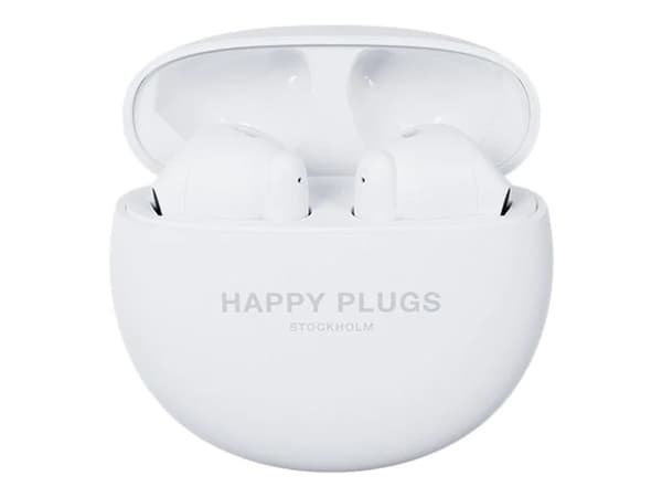 Happy Plugs JOY Lite - True wireless-hörlurar med mikrofon - inuti örat - Bluetooth - vit