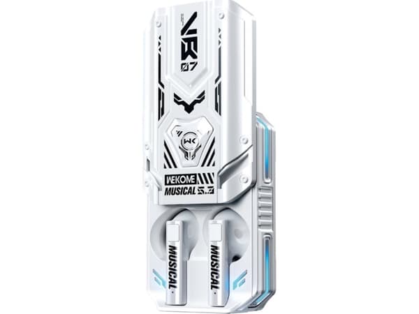WEKOME VB07 Mecha Series - Trådløse Bluetooth V5.3 TWS-øretelefoner med ladeveske (hvit)