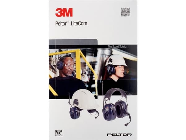 3M PELTOR LiteCom, Trådlös, 418 g, Headset, Svart, Blå, Vit