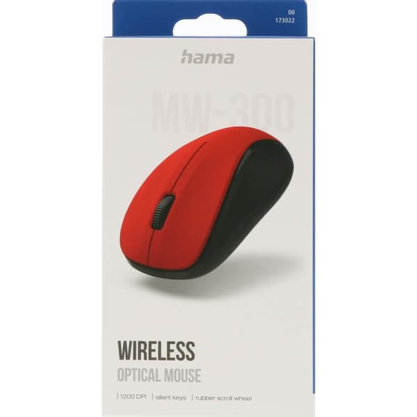 Hama Optisk Trådløs Mus MW-300 V2 Rød