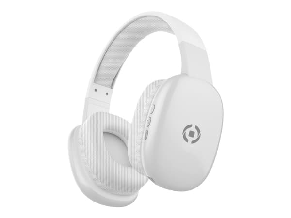 Celly Freebeat - Hodetelefoner med mikrofon - full størrelse - Bluetooth - trådløs, kablet - 3,5 mm jakk - hvit