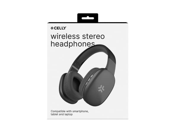 Celly Freebeat - Hodetelefoner med mikrofon - full størrelse - Bluetooth - trådløs, kablet - 3,5 mm jakk - svart