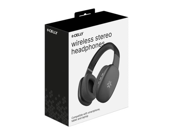Celly Freebeat - Hodetelefoner med mikrofon - full størrelse - Bluetooth - trådløs, kablet - 3,5 mm jakk - svart