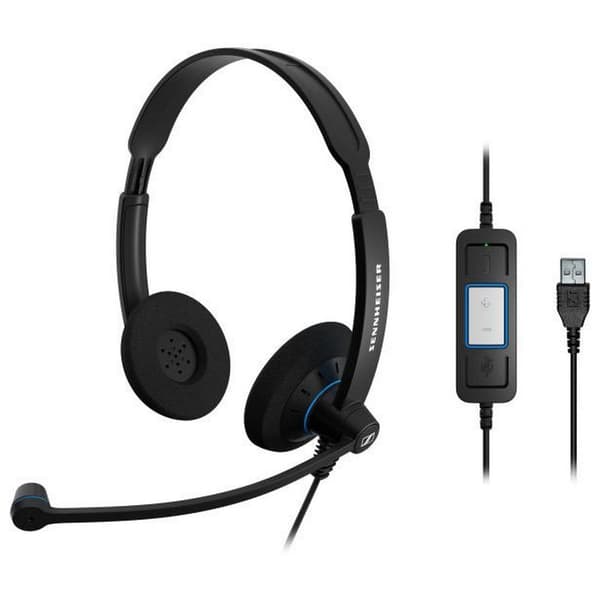 Sennheiser Hovedtelefoner Sc60 Usb Binaural Sort