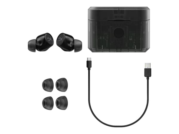 HyperX Cirro Buds Pro - True wireless-hörlurar med mikrofon - inuti örat - Bluetooth - aktiv brusradering - svart - för Nintendo Switch